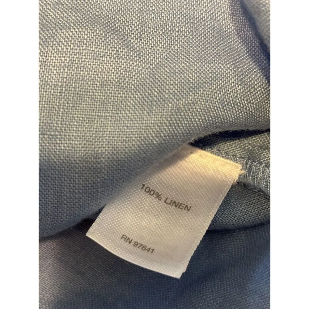 J.Jill Love Linen Blue Sleeveless Dress Size L 100% Linen Shift Midi Casual - Picture 4 of 8